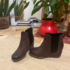 SOREL - brown wedge ankle boot